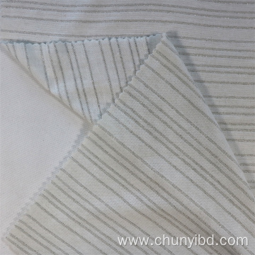 Good Design POLY90% LX10% Stretchy and Soft Stripes Pattern Single Jersey Filigreework Fabric for Garments